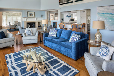 Inspiration for a coastal living room remodel in Providence