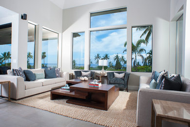 Example of a beach style living room design in Hawaii