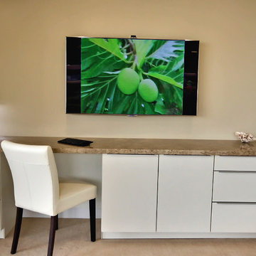Maui Oceanfront condo with built-in media, desk and storage