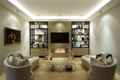 Inspiration for a medium sized modern living room in London.
