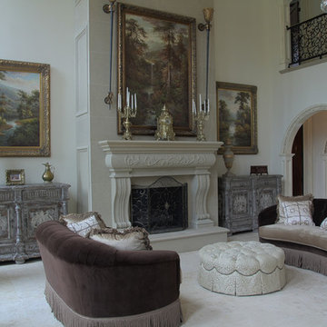 Mayo Fireplace, Limestone Tiles in Situ