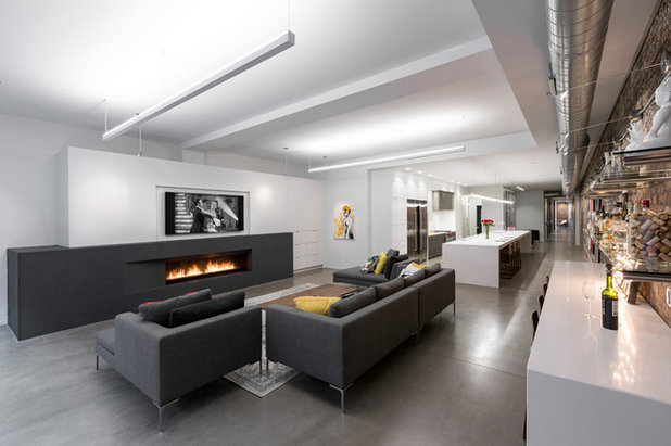 Industrial Living Room by Ryan Duebber Architect, LLC