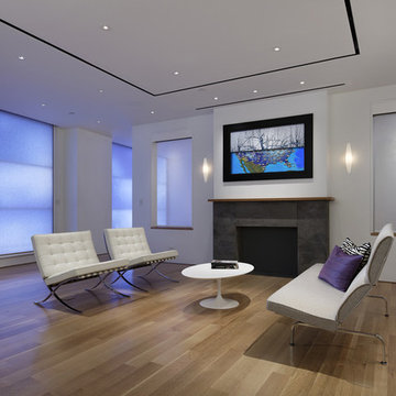 Media Décor Moving Art Screen at the Lutron Experience Center in NYC