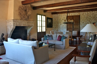 Example of a tuscan living room design in San Francisco