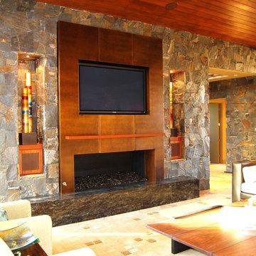 Metalwork: Bronzed Metal Fireplace Surround