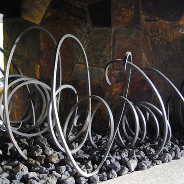 Metalwork: Coiled Iron Fireplace Inserts