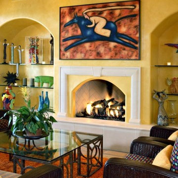 Mexican Villa Fireplace & Picture