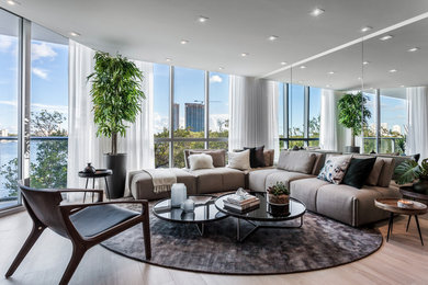 Living room - contemporary living room idea in Miami