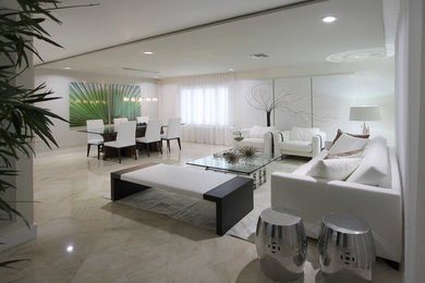 Design ideas for a medium sized contemporary living room in Miami.