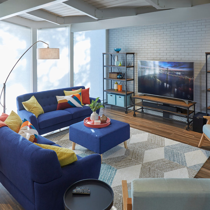 75 MidCentury Modern Blue Living Room Ideas You'll Love October, 2024 Houzz