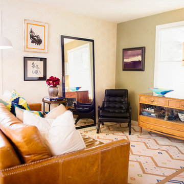 Mid Century - New Traditional Eclectic Great Room