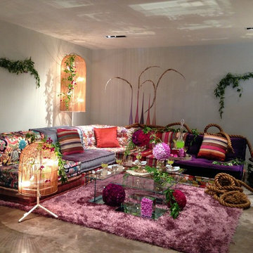 Midcentury Glam Colorful Living Room