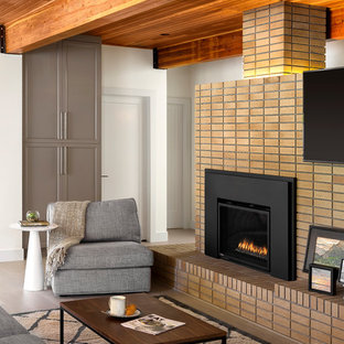 75 Beautiful Mid Century Modern Living Room With A Wood Stove Pictures Ideas July 2021 Houzz