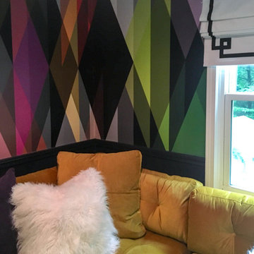 Midcentury Multi-Color Media Room