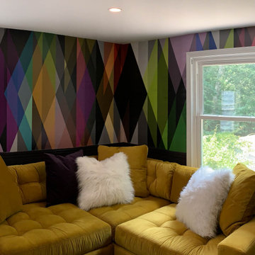 Midcentury Multi-Color Media Room
