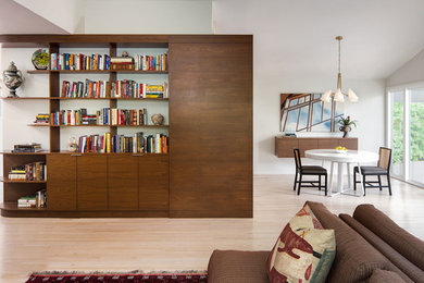Example of a small trendy open concept living room design in DC Metro