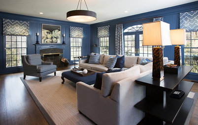 Room of the Day: Moody Blue Update for a Family Room
