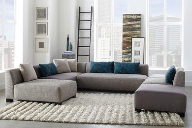 Trendy living room photo in Chicago
