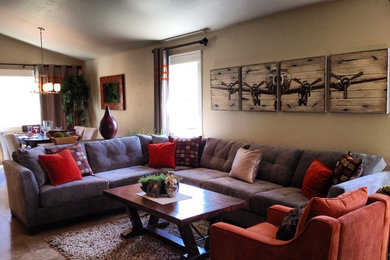 Living room - modern living room idea in Boise