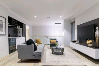 Design ideas for a modern living room in Auckland.
