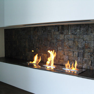 Modern Bioethanol Fireplace - Stone Mosaic