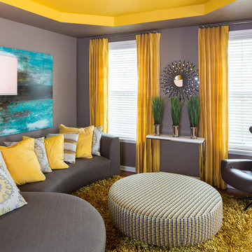 Gray And Yellow Living Room - Photos & Ideas | Houzz
