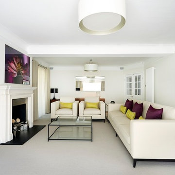 Modern clean lines in comfortable reception room