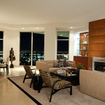 Modern Condo Living room and dining room