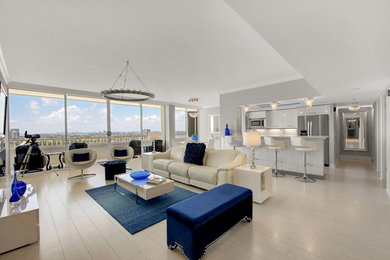 Example of a minimalist living room design in Miami