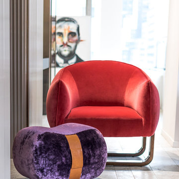 Modern Curved Chair & Ottoman - Milo Chair and Milo Bean Ottoman