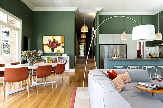 Transitional Living Room by Brett Mickan Interior Design