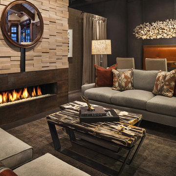Modern Fireplace 3-D Wood Tiles