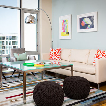 Modern Glamour Condo Living Room