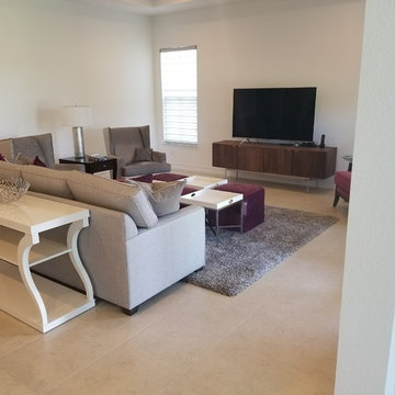 Modern Gray Plum Living Room