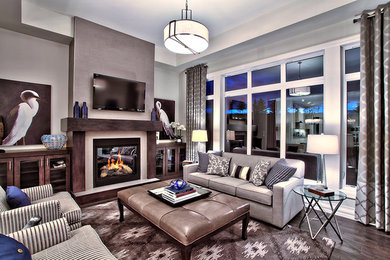 Modern Grey Living Room, Interior Design Calgary