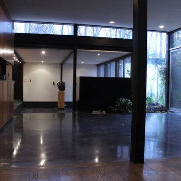 Modern Home with Black Concrete Floor
