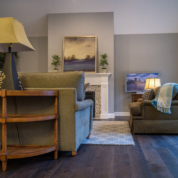 Modern Home with Wide Plank Dark Brown Hickory Hardwood Flooring