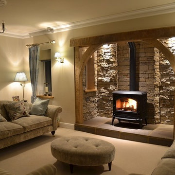 Modern Inglenook fireplace fitted by Burning Inspirations