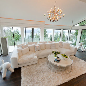 Modern Living- Interior Design, Home Reno's, Cove lighting, White sectional, Sha