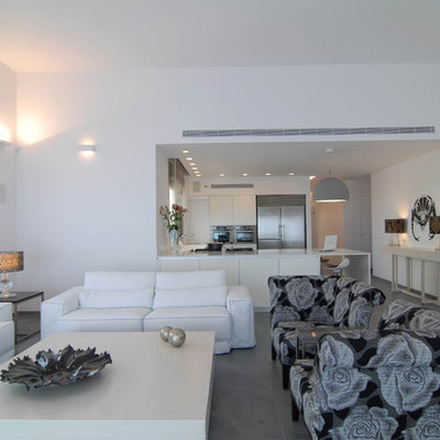 Inspiration for a modern open concept living room remodel in Other