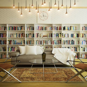 Modern Living Room: Oushak Rug