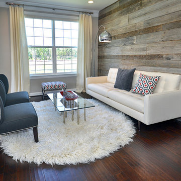 Modern Living Room / Reclaimed Wood Wall