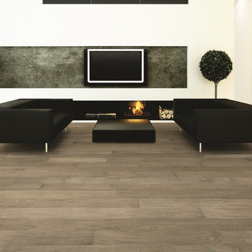 Modern Living Room With Grey Stained Oak Wood Floor