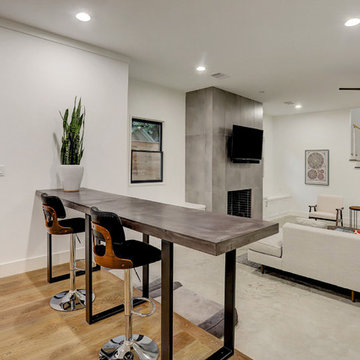 Modern, Minimalist Historic Bungalow Remodel - Kitchen & Living Room