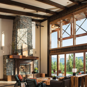Modern Mountain Timber Frame Home: The Suncadia Residence - Living Room