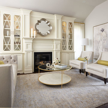 Modern Neutral Living Room with Gold Accents