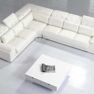 Off White Sectional Sofa Houzz, Via Rosano Coffee Leather Sofa