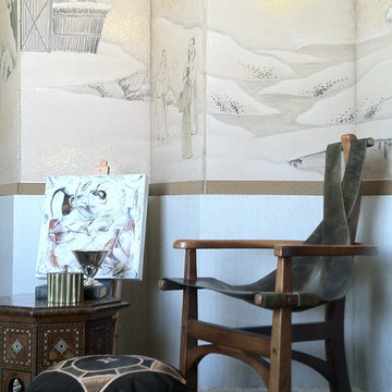 Modern painting, Japanese screen, mystery chair