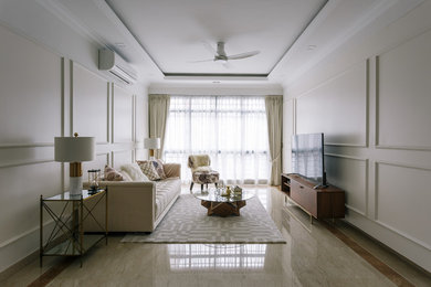 Photo of a shabby-chic style living room in Singapore.