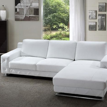 Modern Sectional Sofa in White Leather